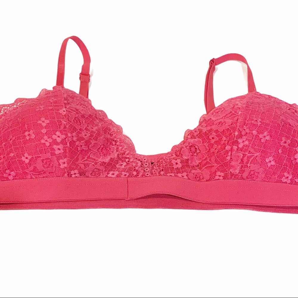 Women’s Pink Lace Padded Bralatte Large NWT NEW - Picture 1 of 4